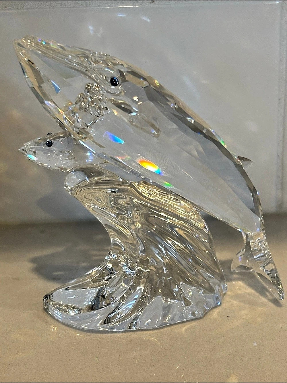 Swarovski Care for Me (The Whales) ) Crystal Whale Sculpture